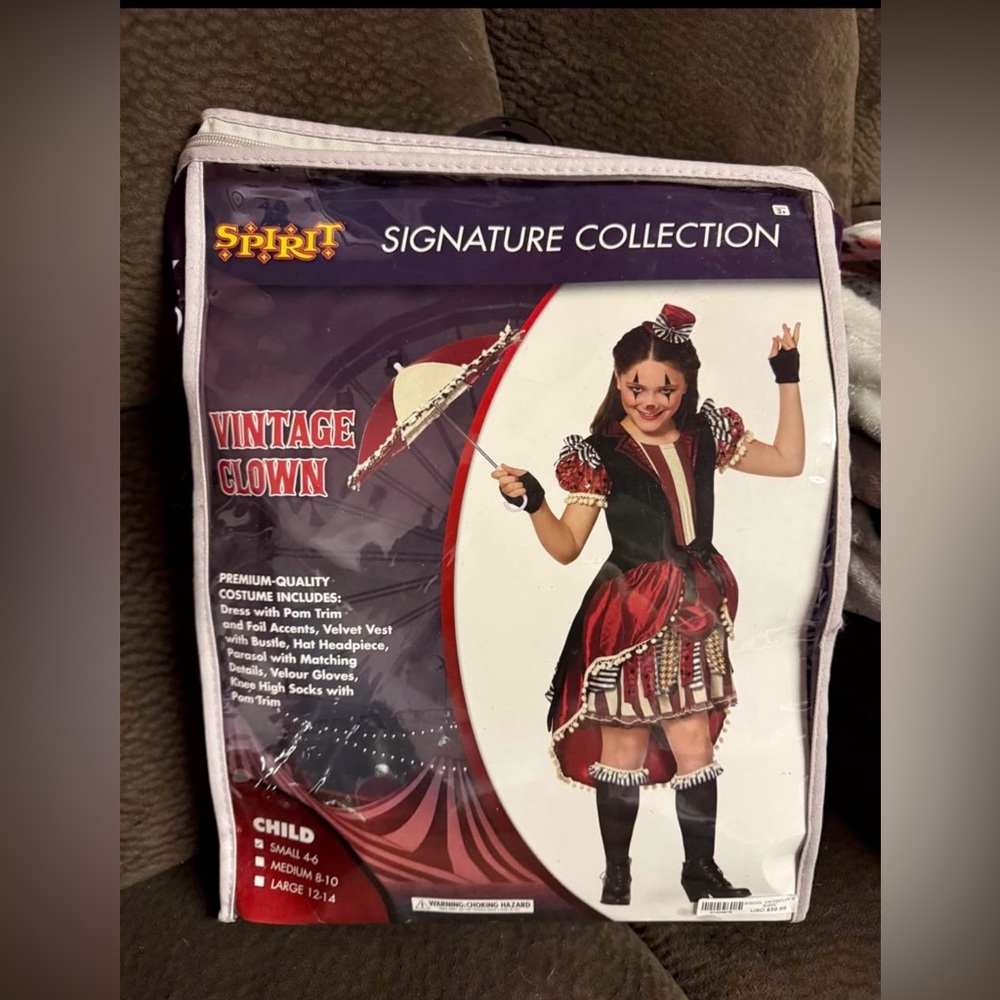 Girls Signature Collection Red and Black Clown Costume